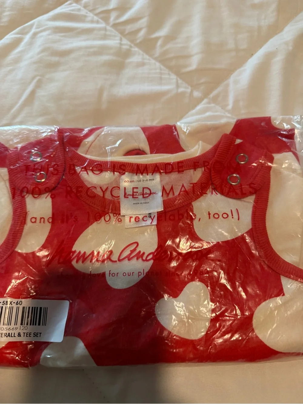 Hanna Andersson Baby Valentine's Long Sleeve T-Shirt & Overalls Set